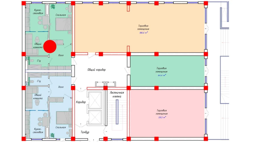 2-xonali xonadon 49.6 m²  1/1 qavat