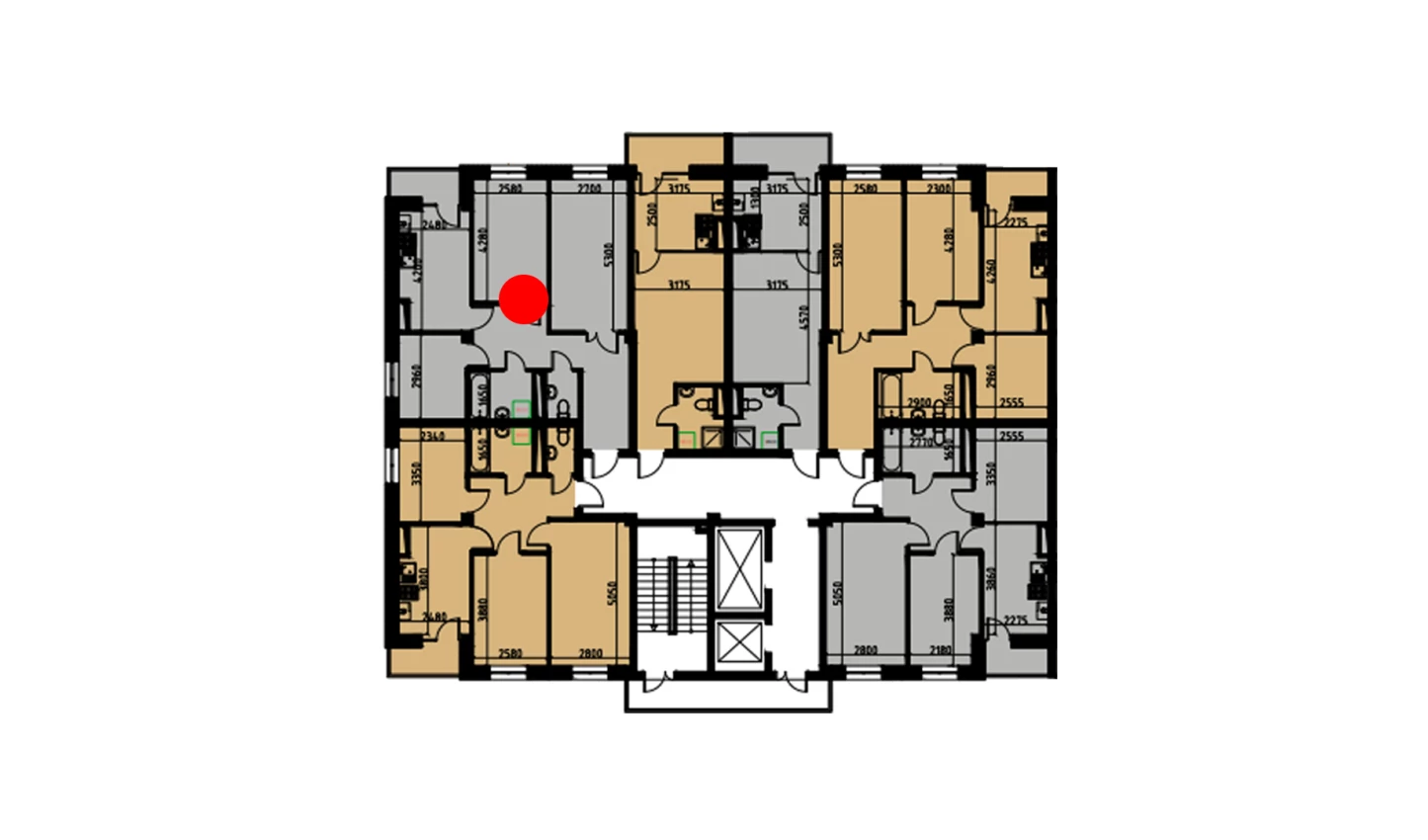 2-комнатная квартира 60.35 м²  4/4 этаж