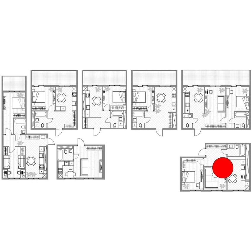 2-xonali xonadon 54.3 m²  3/14 qavat | PARVOZ Turar-joy majmuasi