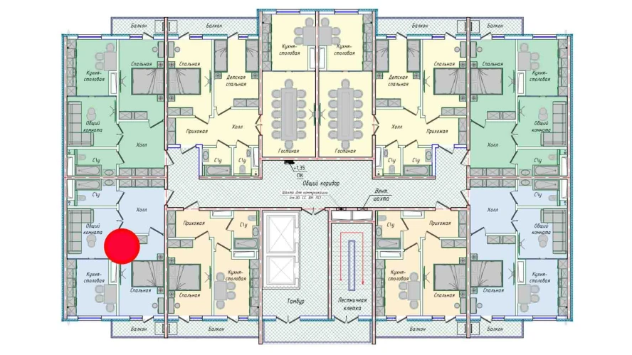 2-xonali xonadon 50.7 m²  15/15 qavat