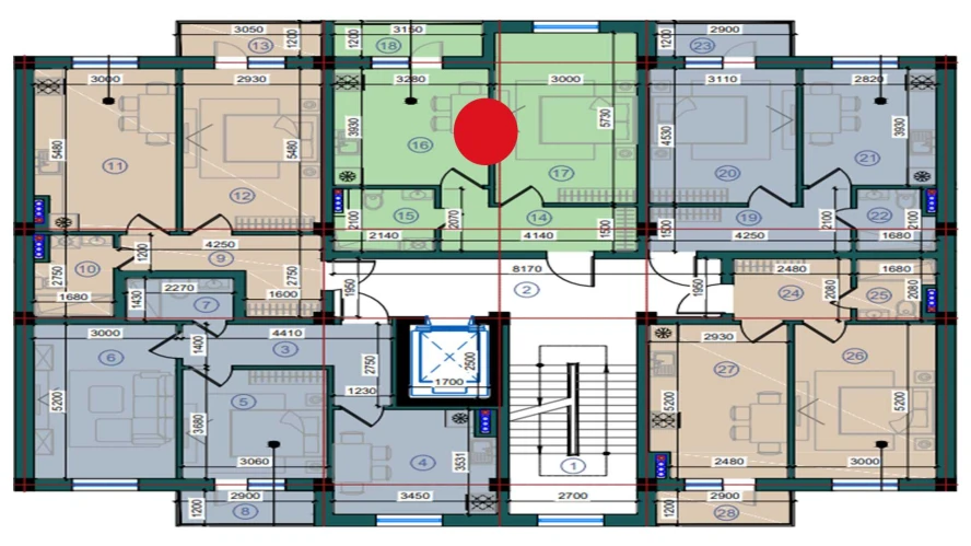 1-комн. квартира 46.7 м²  2/7 этаж | Жилой комплекс Bristol