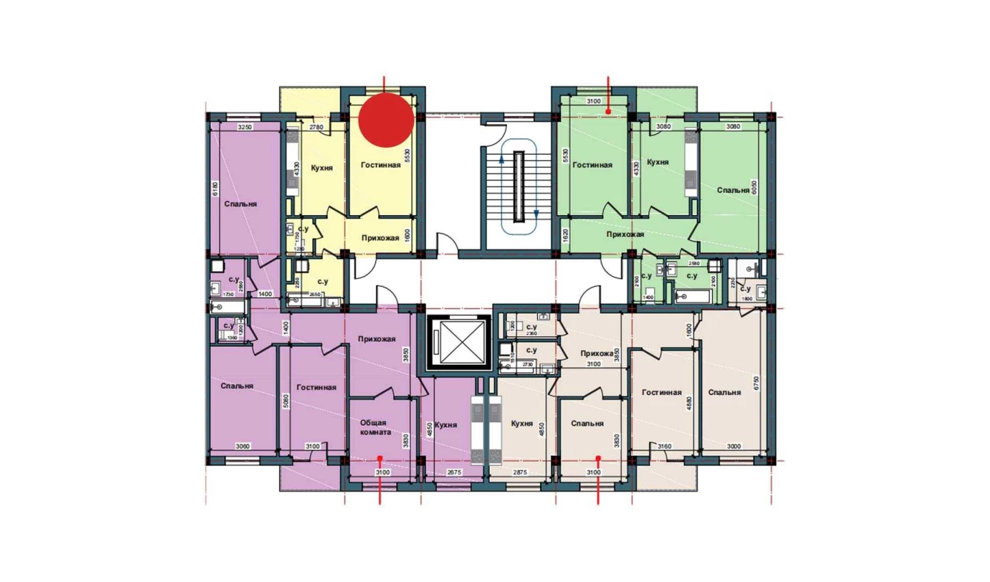 1-комнатная квартира 49.8 м²  9/9 этаж