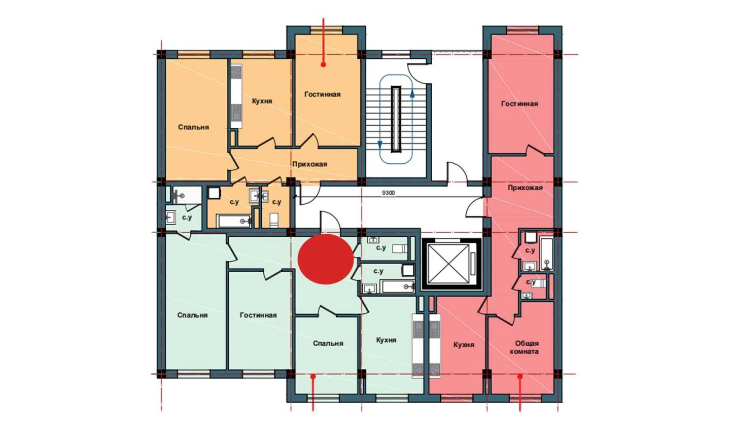 3-комнатная квартира 95.3 м²  2/2 этаж