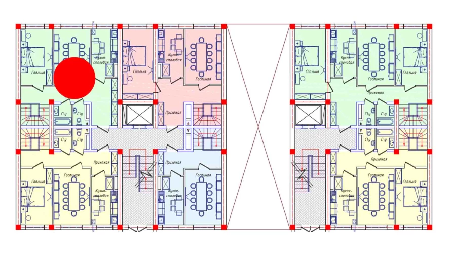 5-xonali xonadon 132.6 m²  1/1 qavat