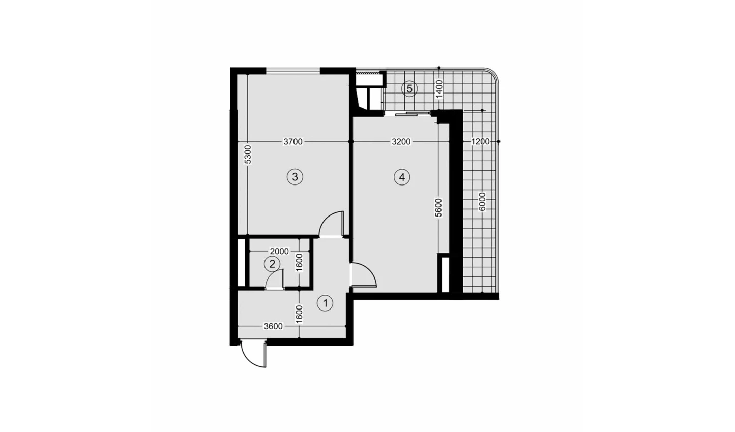 2-xonali xonadon 60.9 m²  12/12 qavat