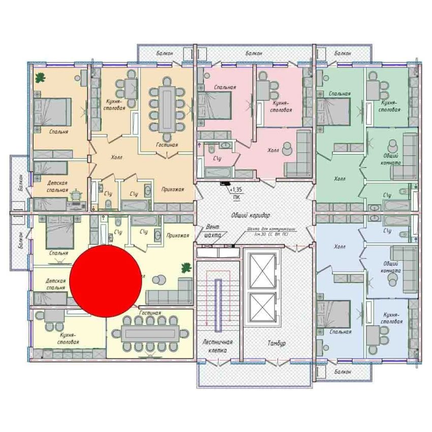 3-комнатная квартира 79.39 м²  16/16 этаж