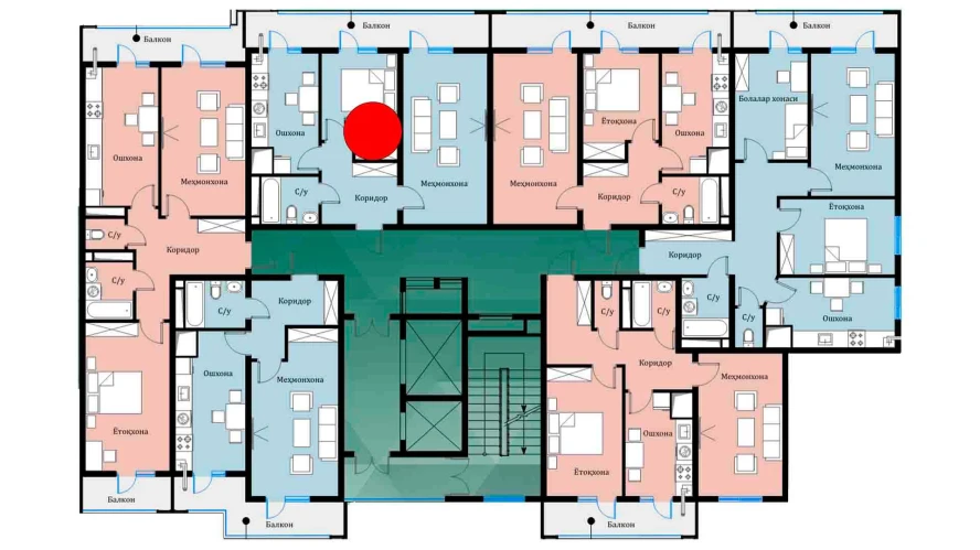 2-комнатная квартира 51.94 м²  1/1 этаж