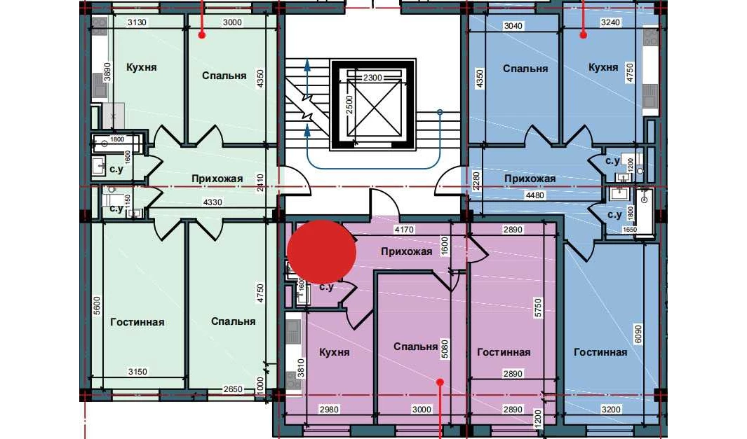 2-комнатная квартира 61.1 м²  2/2 этаж