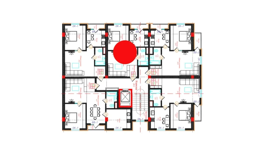 2-комнатная квартира 47.5 м²  2/2 этаж