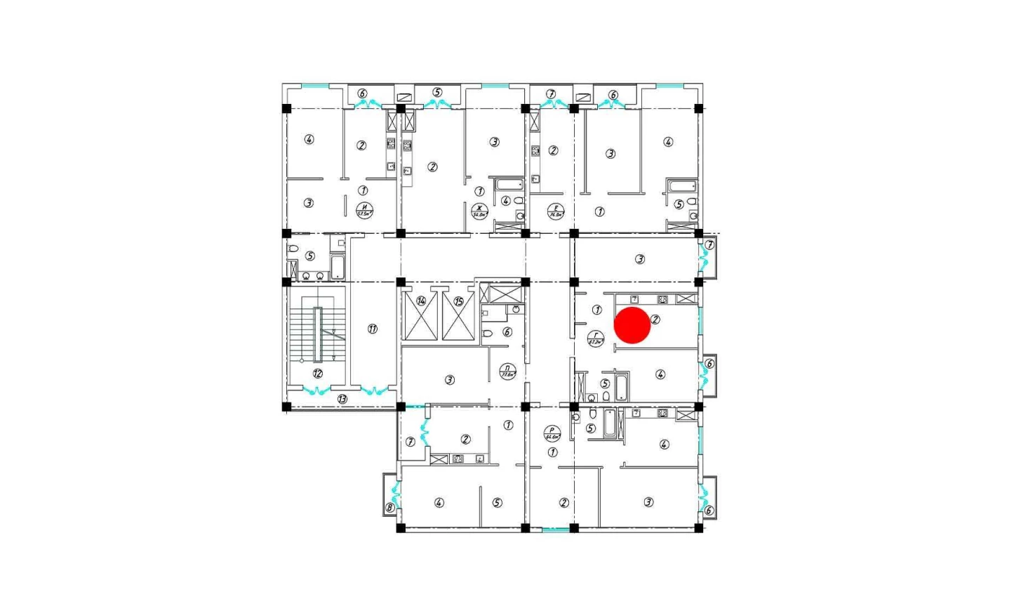 3-xonali xonadon 67.2 m²  13/13 qavat