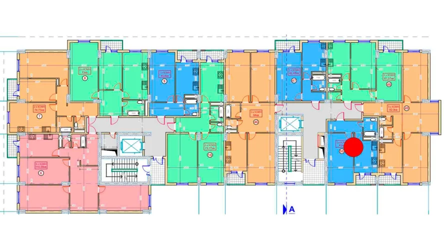 1-комнатная квартира 45 м²  5/5 этаж