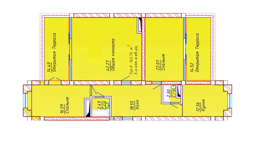 3-комн. квартира 145.74 м²  10/10 этаж | Жилой комплекс Samarqand Park Avenue