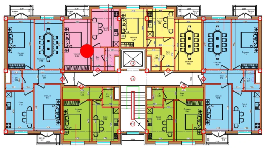 1-xonali xonadon 38.76 m²  7/7 qavat