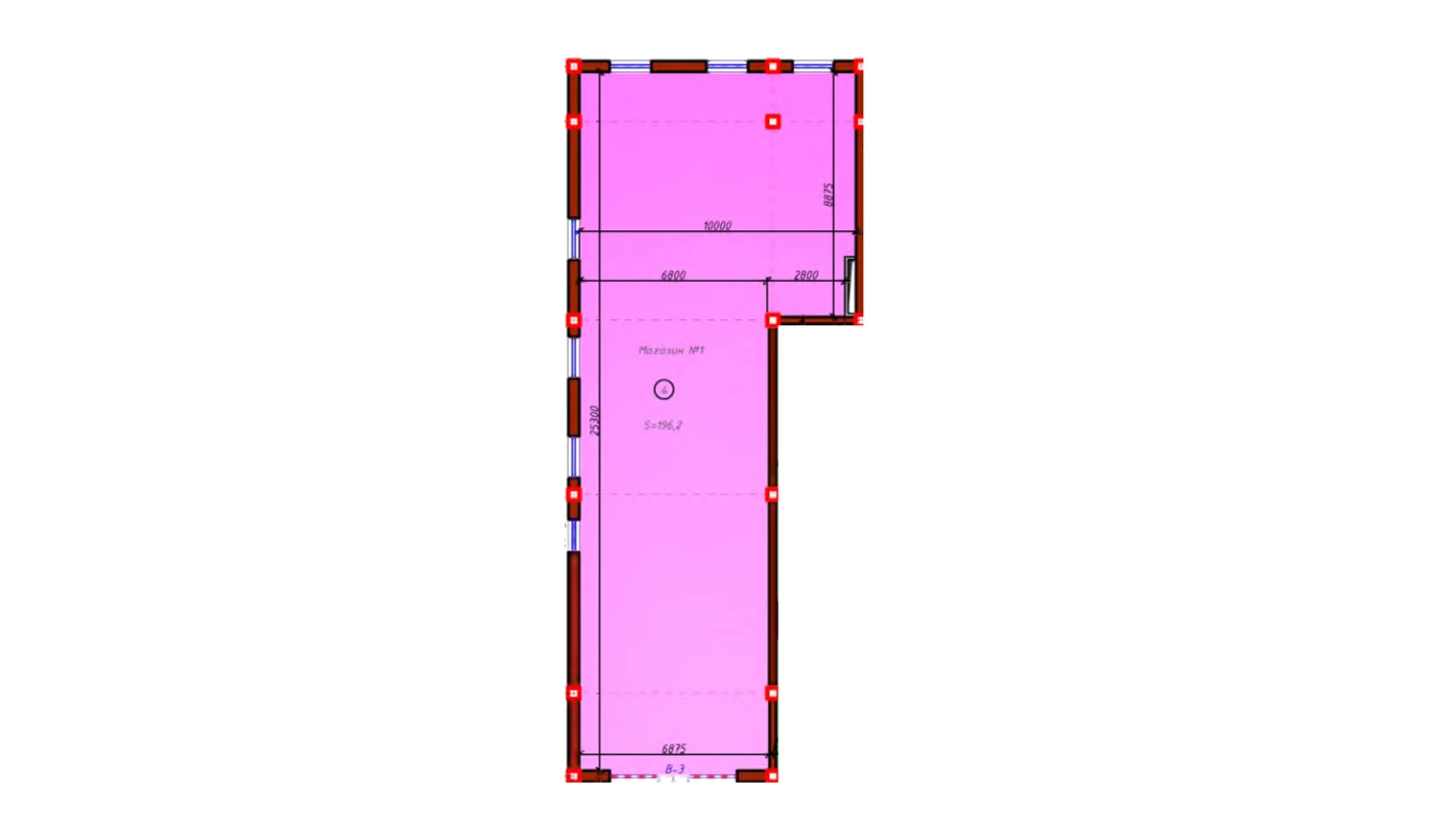 1-комнатная квартира 192.6 м²  1/1 этаж