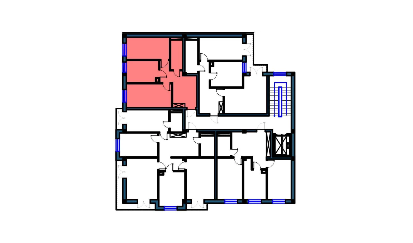 2-комнатная квартира 60 м²  7/7 этаж