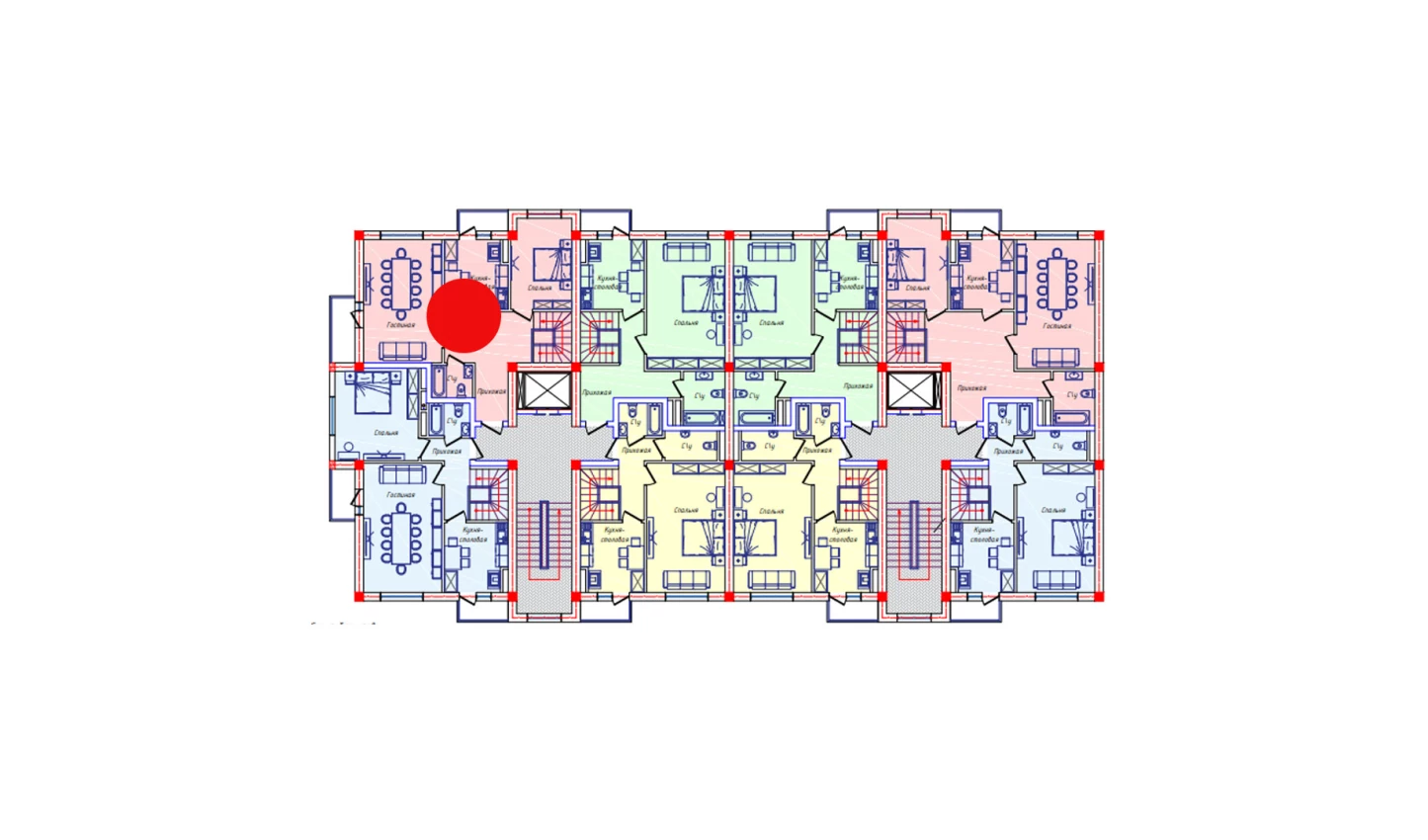 5-комнатная квартира 136 м²  7/7 этаж