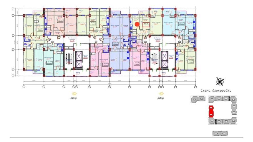 3-xonali xonadon 68.5 m²  9/9 qavat