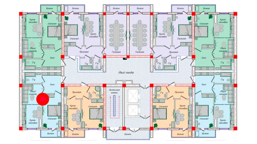 2-xonali xonadon 55.83 m²  12/12 qavat | SERGELI CITY Turar-joy majmuasi