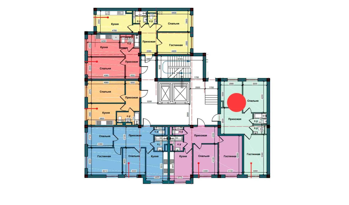 2-комнатная квартира 61.3 м²  2/2 этаж