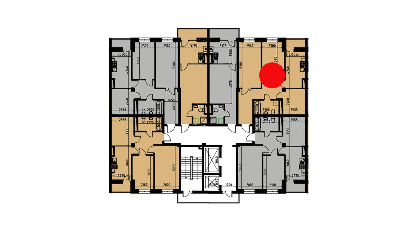 2-комнатная квартира 60.35 м²  3/3 этаж