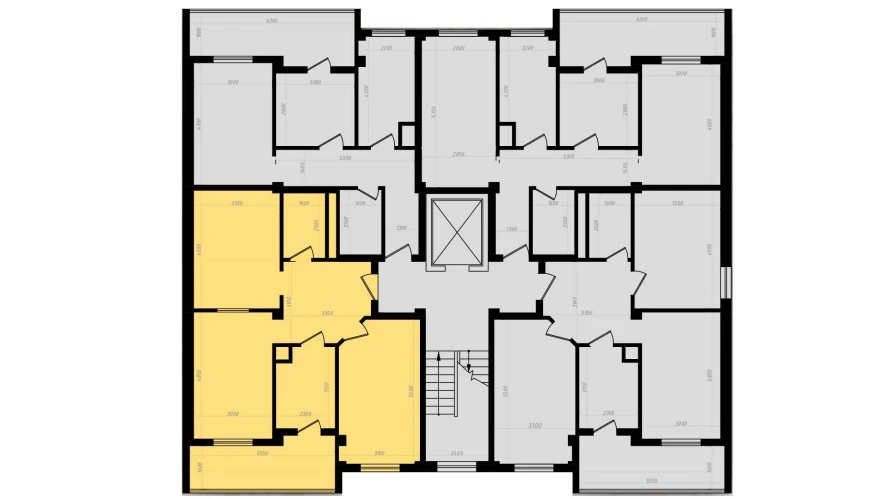 3-комнатная квартира 77 м²  3/3 этаж