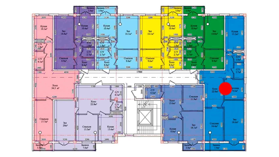 3-xonali xonadon 91.4 m²  8/8 qavat