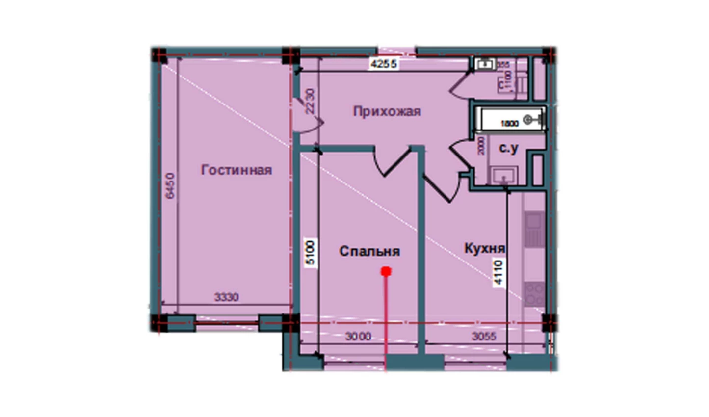 2-xonali xonadon 68.1 m²  2/2 qavat