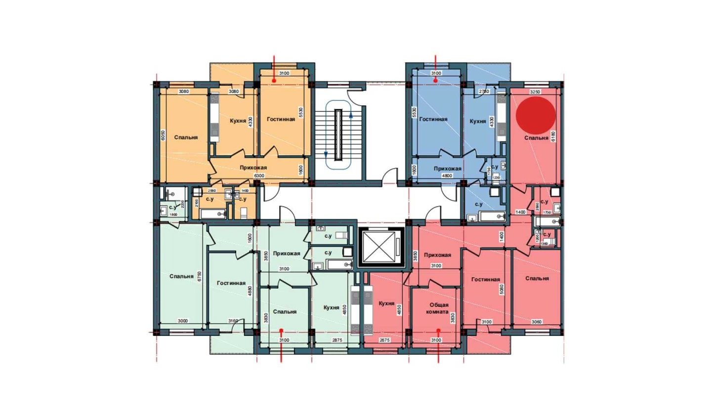 4-комнатная квартира 113.3 м²  5/5 этаж