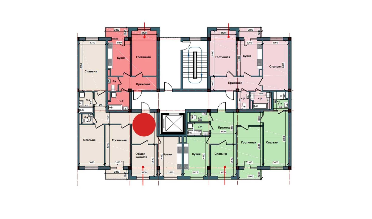 4-комнатная квартира 113.3 м²  5/5 этаж