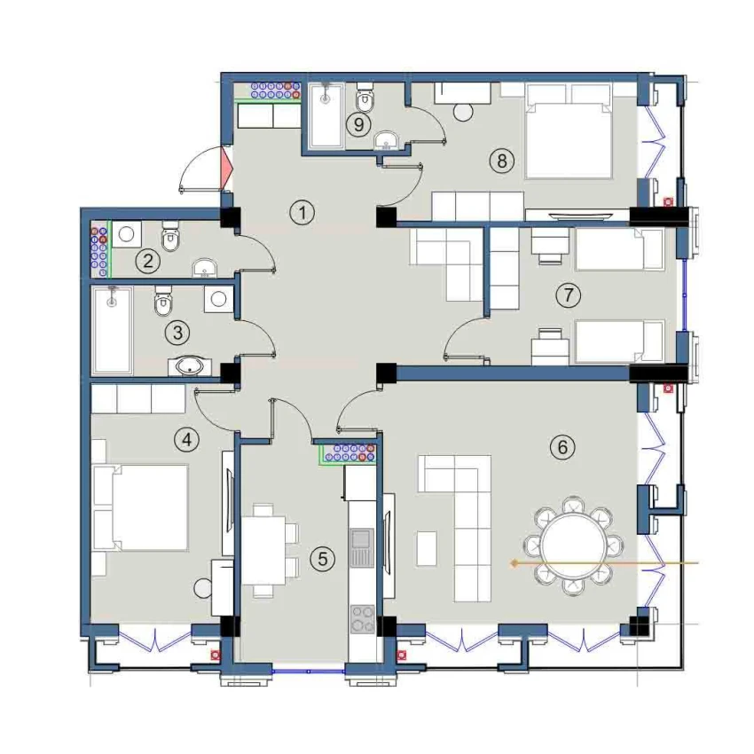 4-комнатная квартира 120 м²  4/4 этаж