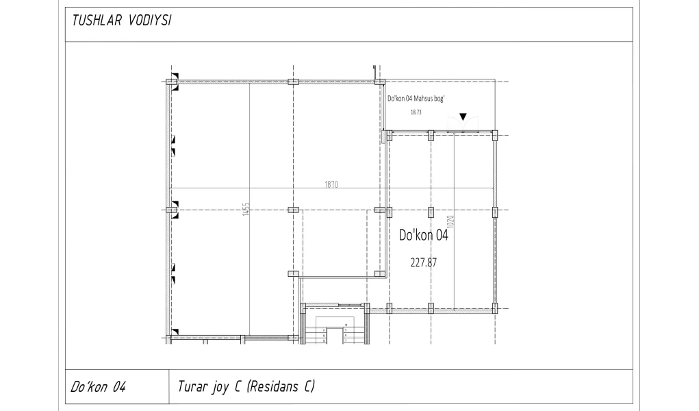 1-xonali xonadon 227.87 m²  0/0 qavat