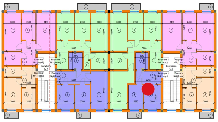 1-xonali xonadon 34.2 m²  2/2 qavat