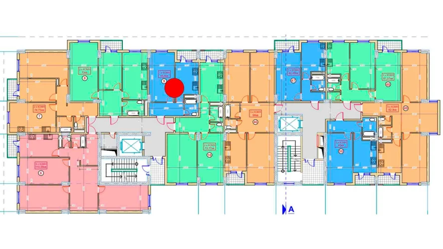 1-комнатная квартира 45.6 м²  7/7 этаж