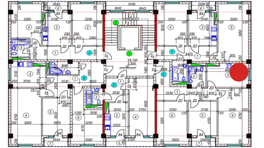 1-xonali xonadon 86.41 m²  3/3 qavat