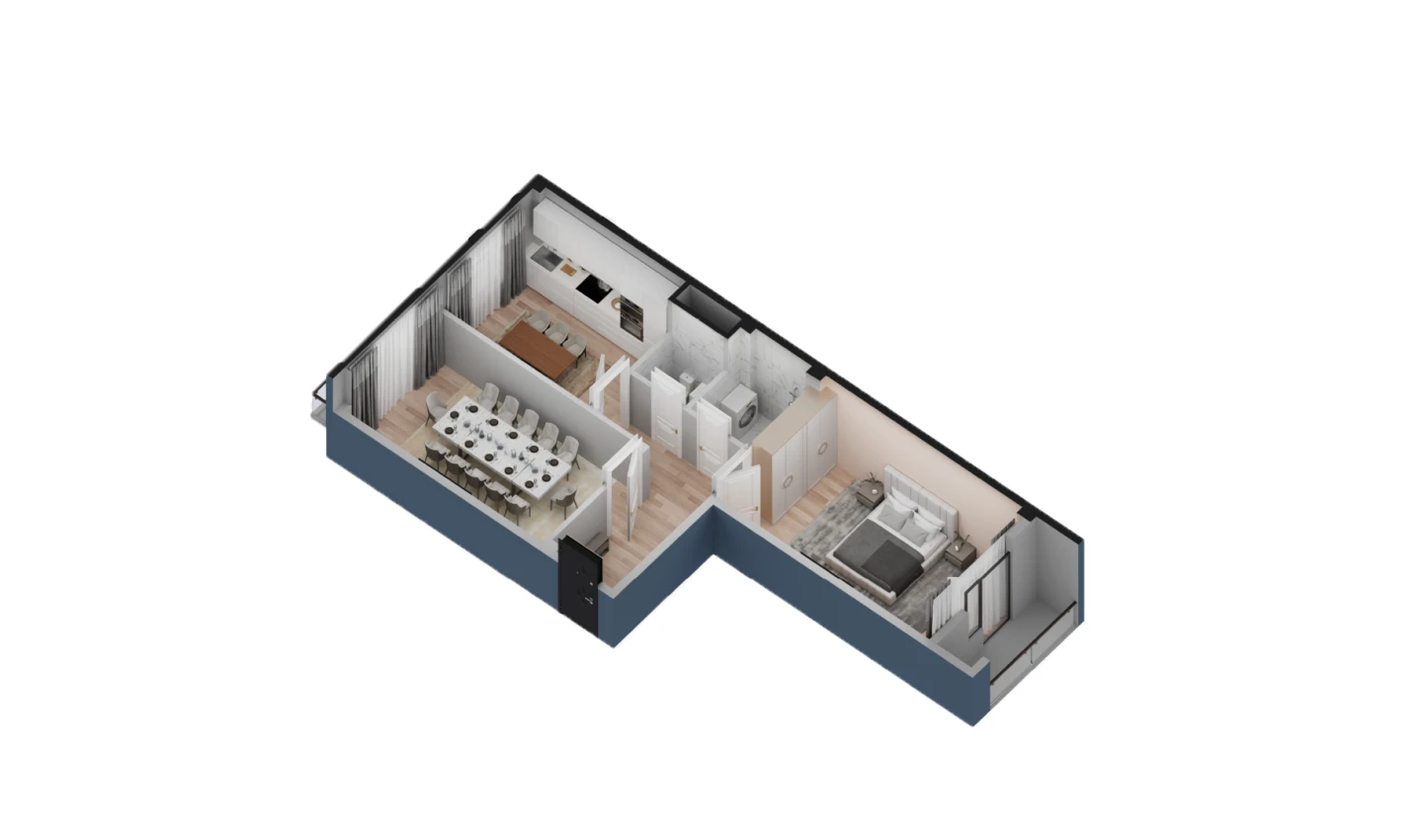 2-комнатная квартира 73.88 м²  2/2 этаж