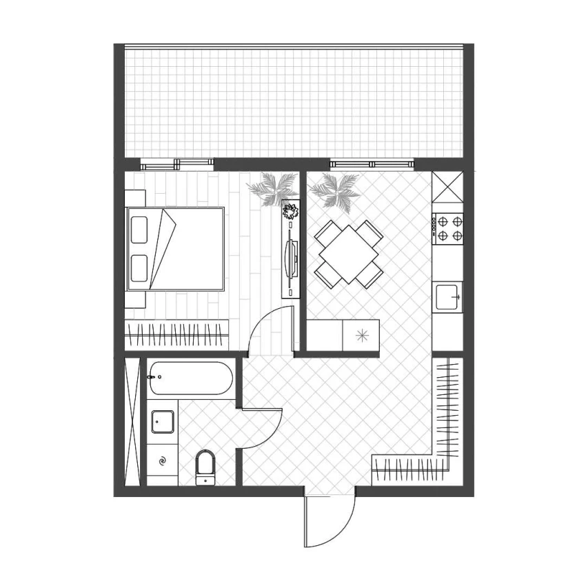 1-xonali xonadon 35.5 m²  12/14 qavat | PARVOZ Turar-joy majmuasi