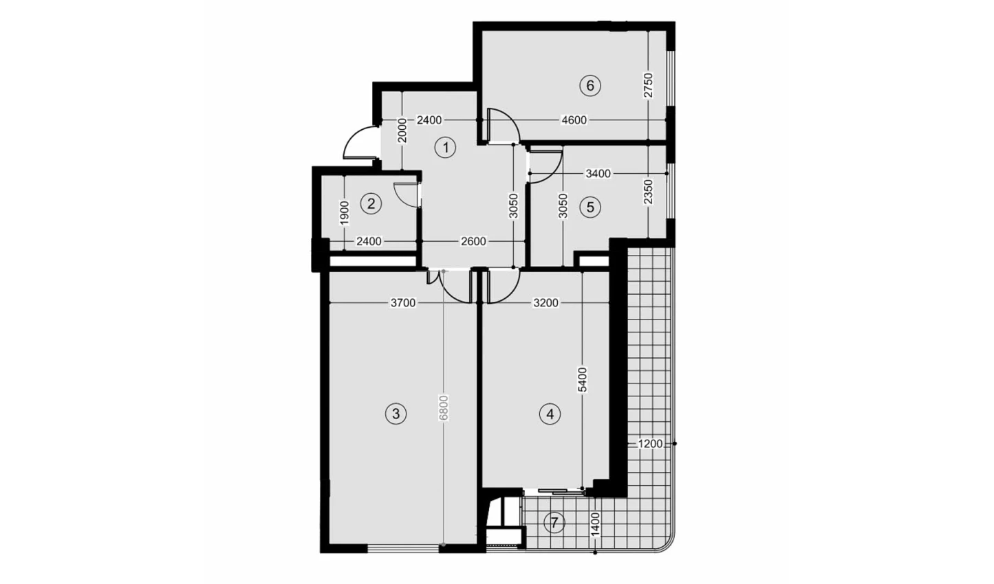 4-xonali xonadon 92.4 m²  12/12 qavat