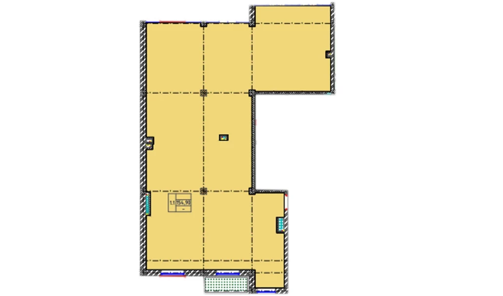 1-комнатная квартира 154.9 м²  1/1 этаж