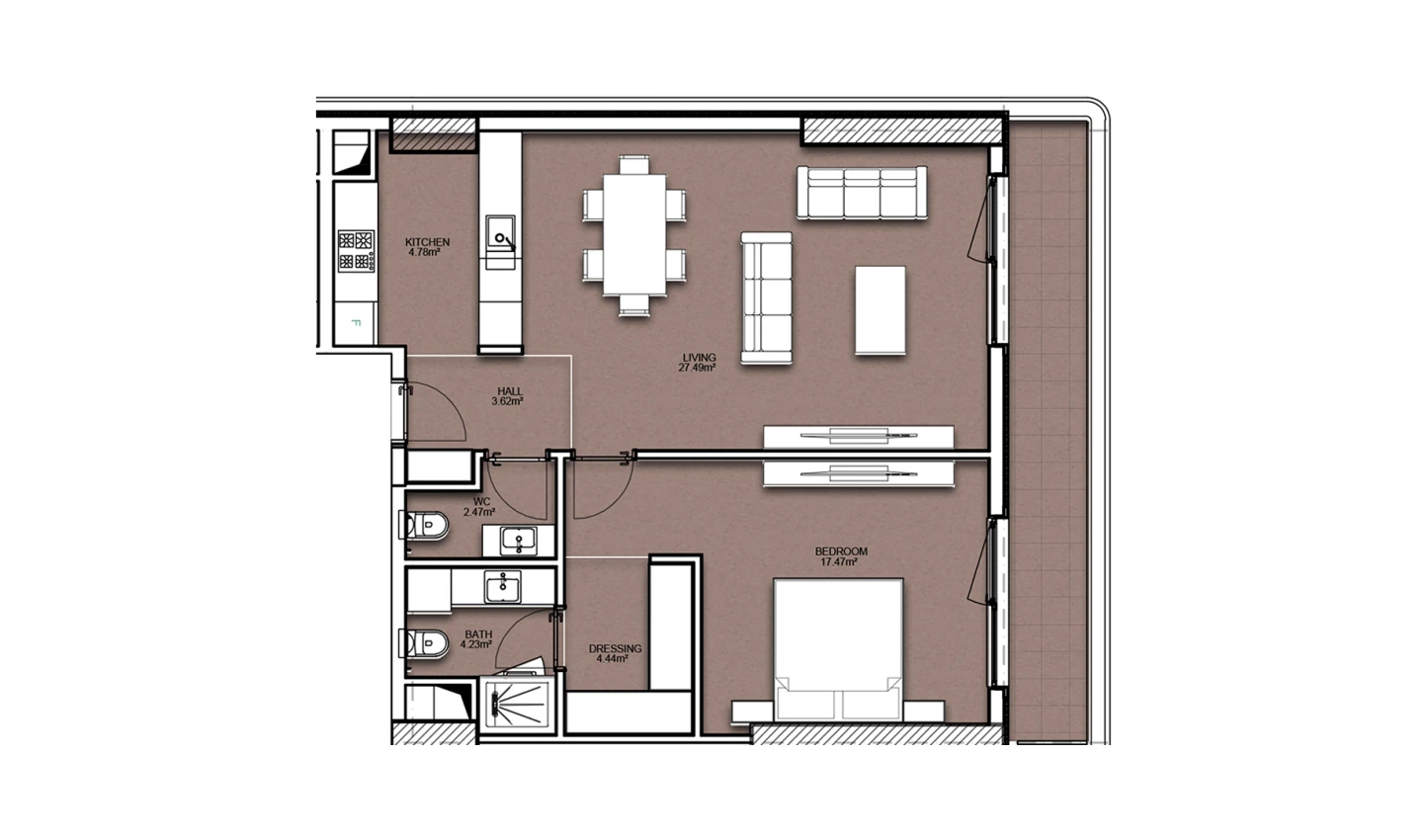 2-комнатная квартира 78.38 м²  10/10 этаж