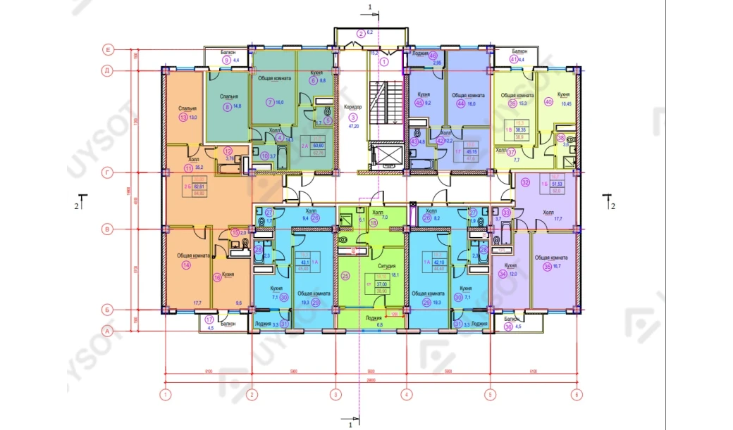 2-комнатная квартира 82.61 м²  3/3 этаж