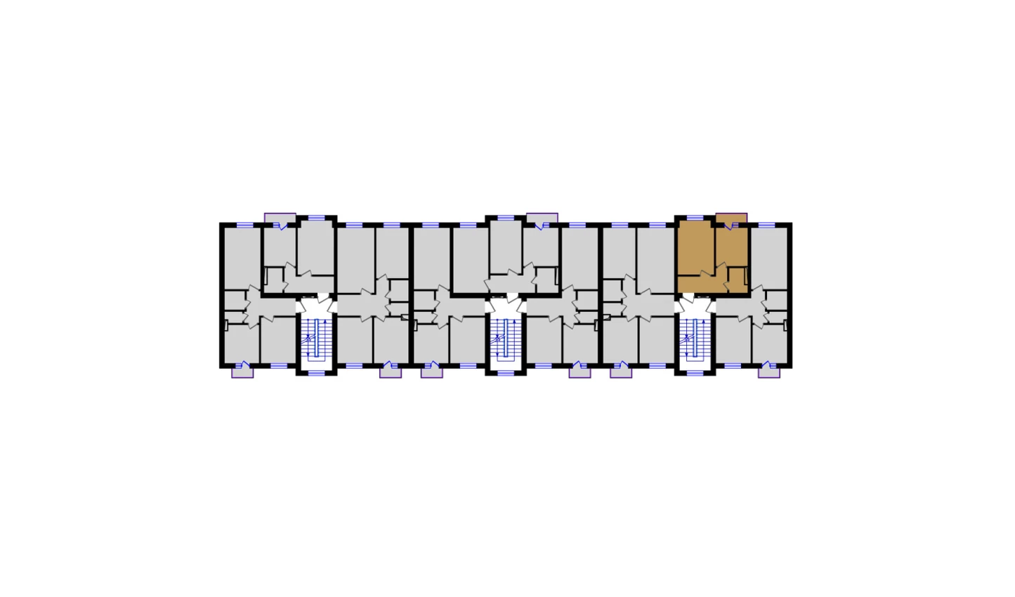 1-комнатная квартира 38.47 м²  3/3 этаж