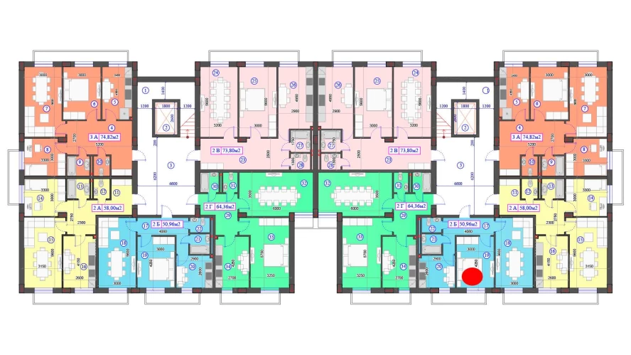 2-комнатная квартира 50.96 м²  0/0 этаж