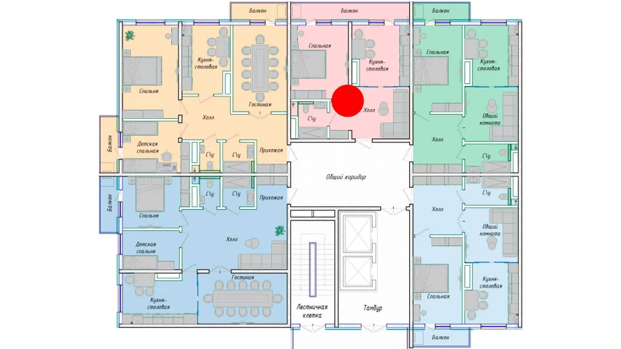 1-xonali xonadon 52.38 m²  2/2 qavat