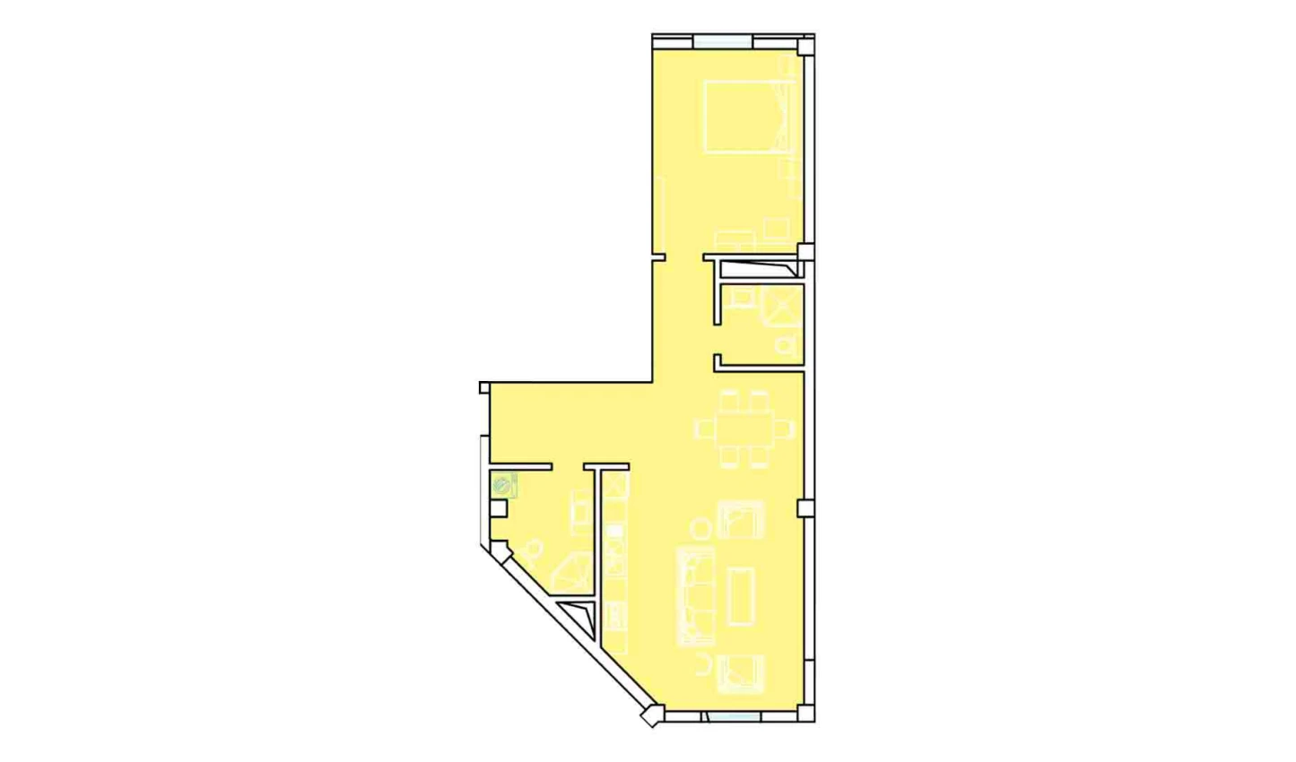 2-xonali xonadon 79 m²  1/1 qavat