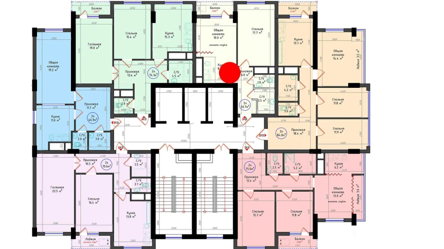 2-комнатная квартира 50.7 м²  1/1 этаж