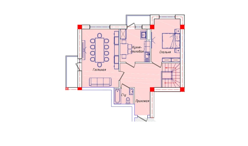 5-xonali xonadon 136 m²  7/8 qavat | STAR HOUSE RESIDENCE Turar-joy majmuasi