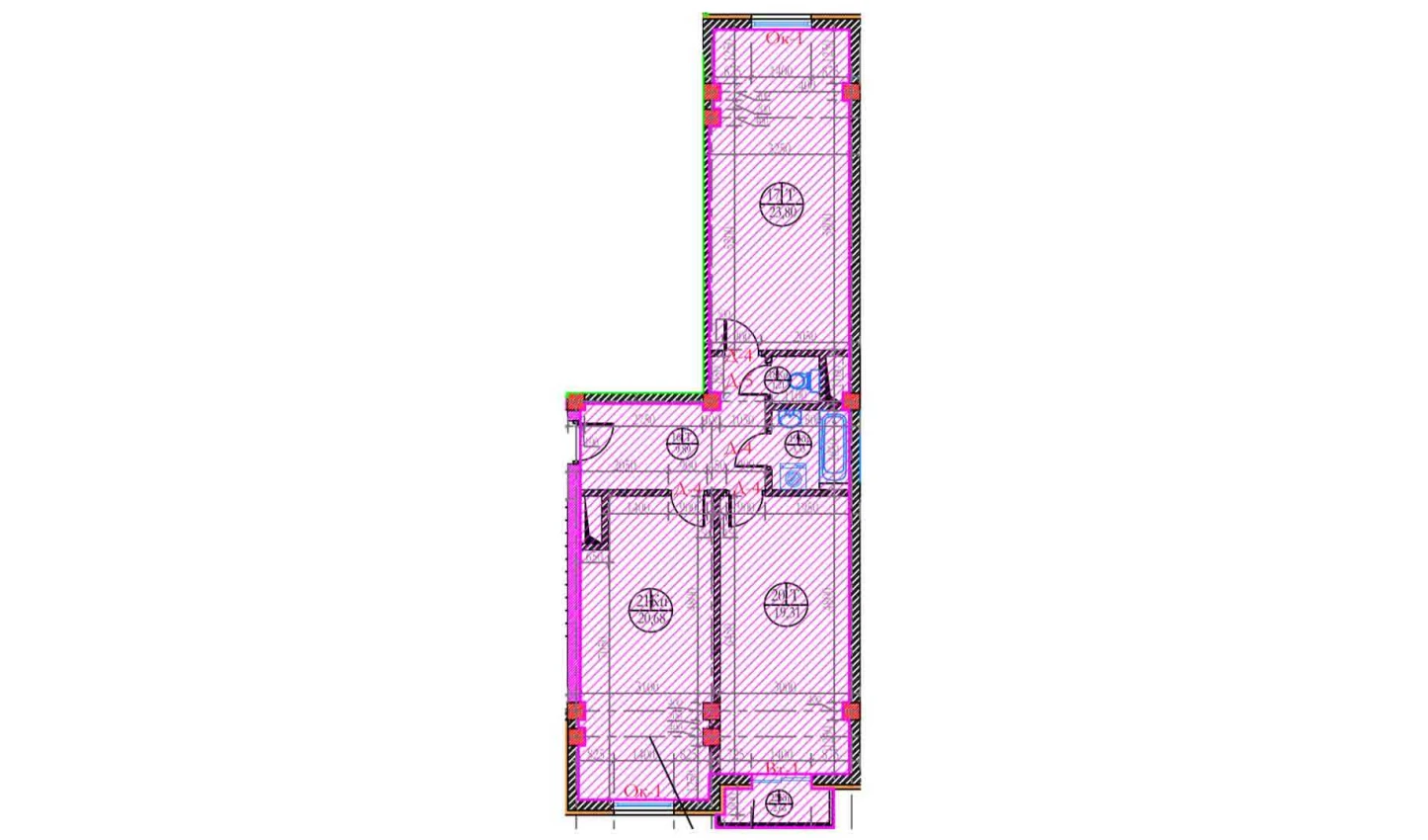 3-xonali xonadon 83.34 m²  3/3 qavat