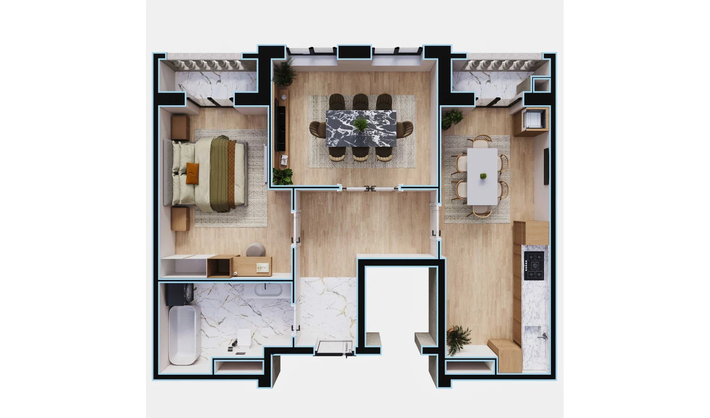 2-комнатная квартира 69.06 м²  12/12 этаж