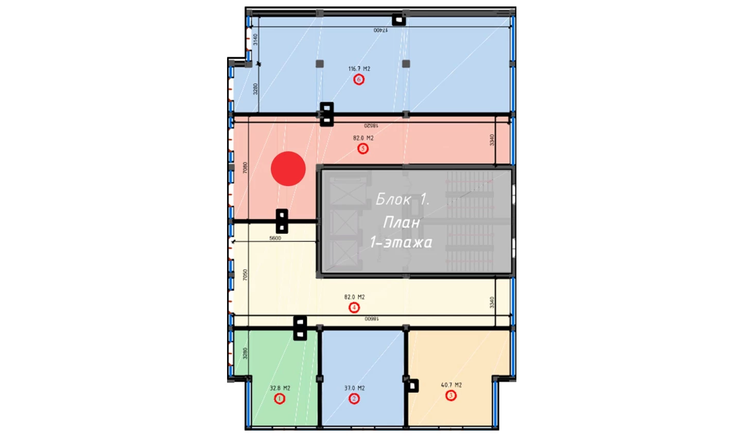 1-комнатная квартира 82 м²  2/2 этаж