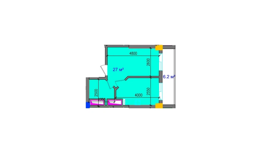 1-комнатная квартира 33.2 м²  3/12 этаж | Жилой комплекс SOKIN SOHIL